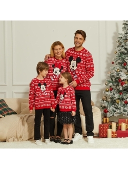 Family Matching Christmas Sweatshirts Boys Girls Funny Holiday Minnie Mickey Christmas Snow Sweatshirts