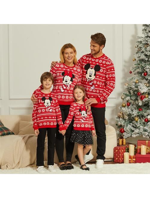 Disney Family Matching Christmas Sweatshirts Boys Girls Funny Holiday Minnie Mickey Christmas Snow Sweatshirts