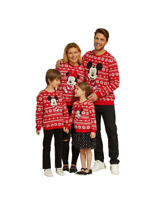 Disney Family Matching Christmas Sweatshirts Boys Girls Funny Holiday Minnie Mickey Christmas Snow Sweatshirts