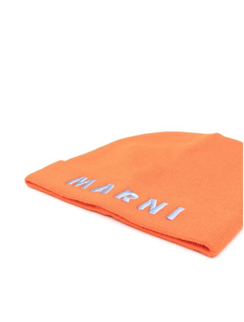 Marni Kids embroidered-logo beanie hat