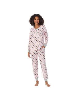 Henley Pajama Top and Banded Bottom Pajama Pants Sleep Set