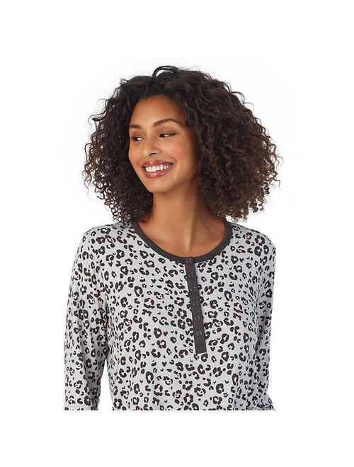 Women's Cuddl Duds Henley Pajama Top and Banded Bottom Pajama Pants Sleep Set