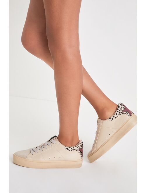 Shu Shop Sienna Gold Cheetah Flatform Lace-Up Sneakers