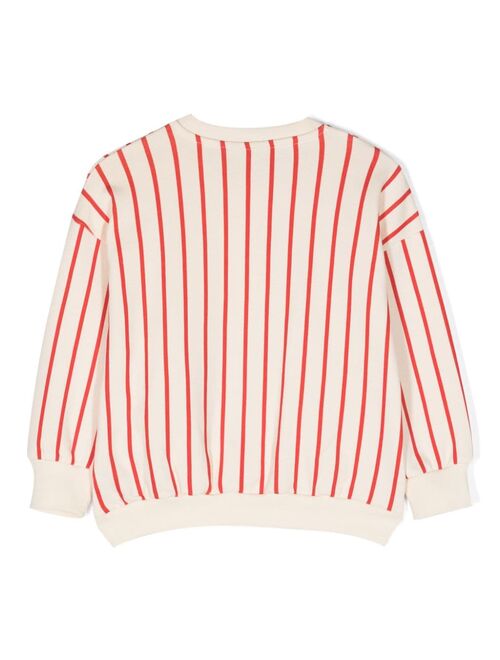 Mini Rodini fruit-print striped sweatshirt