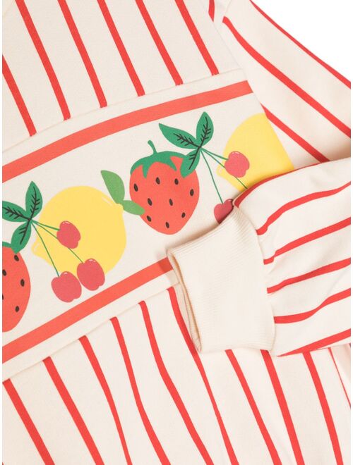 Mini Rodini fruit-print striped sweatshirt