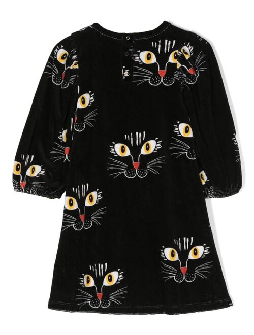 Mini Rodini Angry Cat velour dress