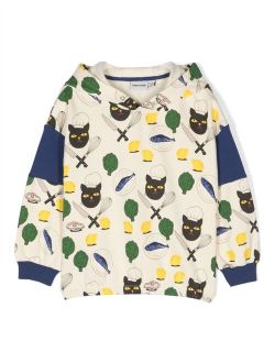 Chef Cat graphic-print organic cotton hoodie