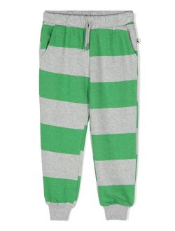 stripe-print organic cotton track pants