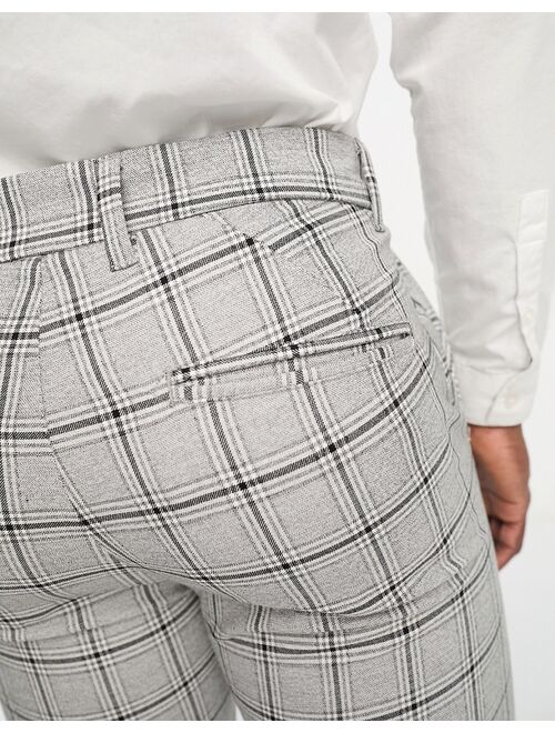New Look skinny plaid pants in gray