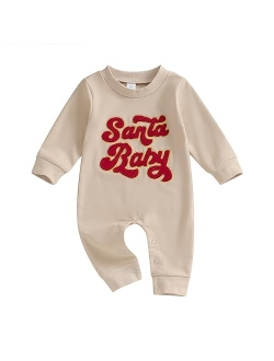 Laiyqifaudy Newborn Baby Girl Boy Christmas Outfit Stink Stank Stunk Print Jumpsuit One-piece Outfits Winter Xmas Clothes