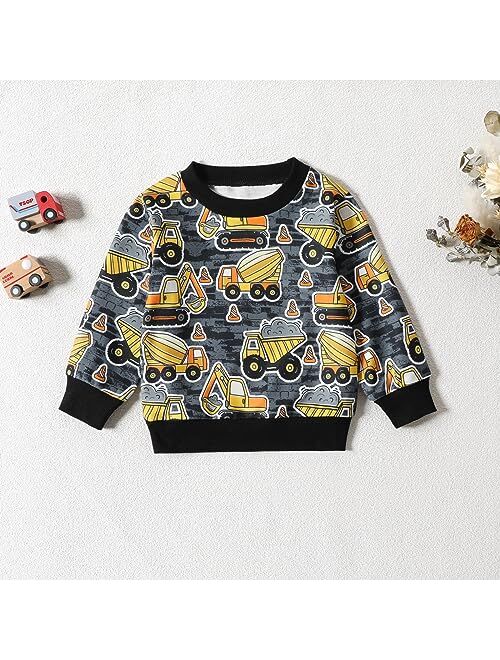 DREAM BUS Toddler Baby Boy Clothes Little Dinosaur Casual Long Sleeve Outfits Crew Neck Fall Winter Clothing Pants Sets
