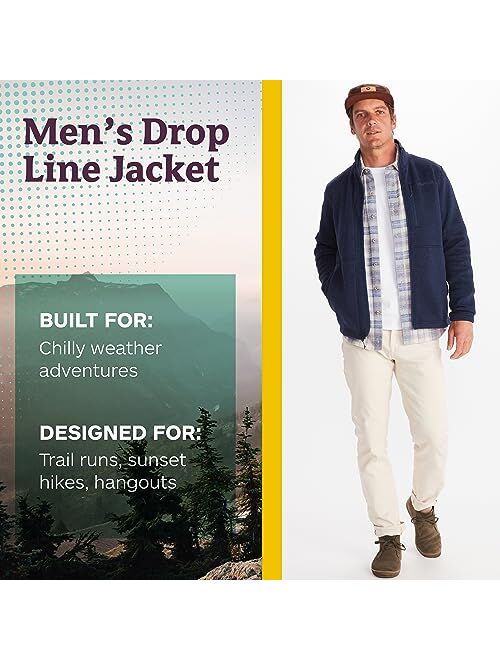 Marmot Men's Drop Line, Lightweight 100-Weight Sweater Fleece Jacket