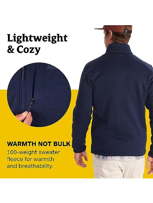 Marmot Men's Drop Line, Lightweight 100-Weight Sweater Fleece Jacket