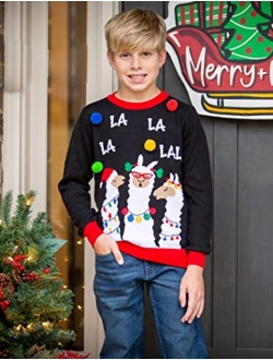 Funnycokid Ugly Christmas Sweater Kids Boys Girls Xmas Party Pullover Sweatshirt 3-10 Years