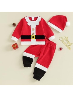 Hulpvktsgiq Toddler Baby Boy Girls Christmas Costume Long Sleeve Outwear Jacket Holiday Santa Claus Costume Outfit