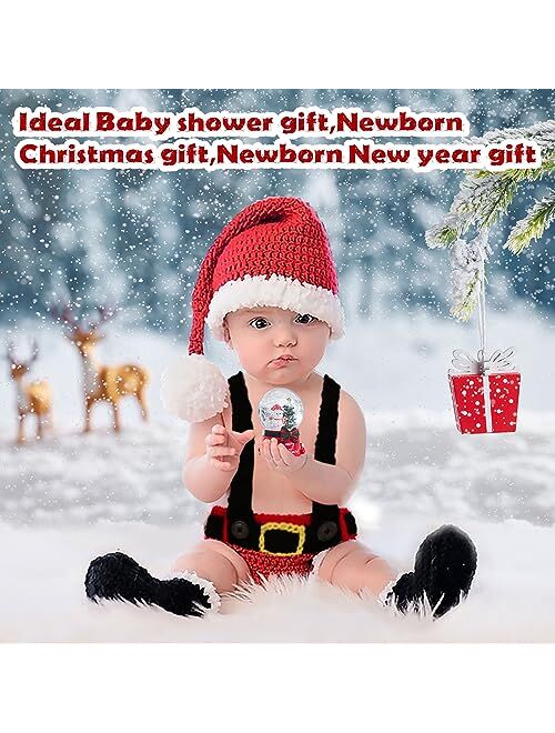 AIXIANG Baby Photography Props Christmas Cap Newborn Crochet Santa Claus Outfits