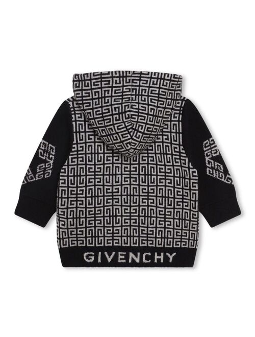 Givenchy Kids intarsia-knit logo hooded jacket