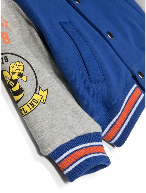 Diesel Kids logo-print cotton bomber jacket