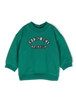 logo-embroidered knitted sweatshirt
