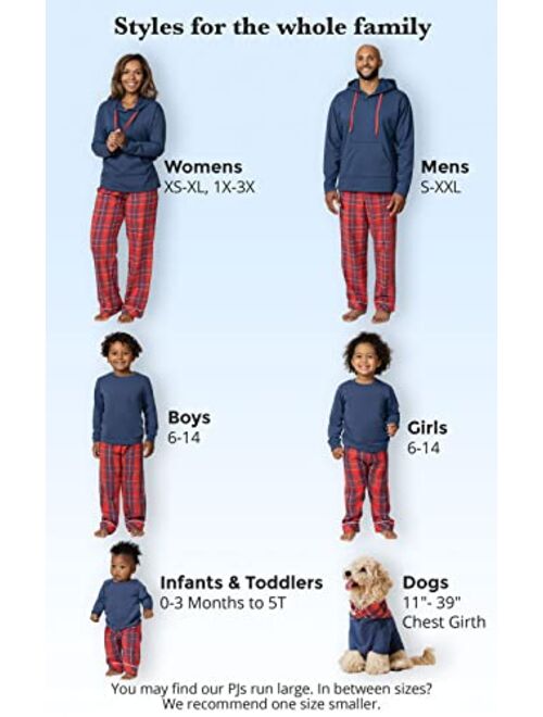 PajamaGram Family Pajamas Matching Sets - Family PJs, Red & Blue Plaid