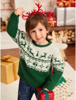 Toddler Boys Christmas Pattern Sweater