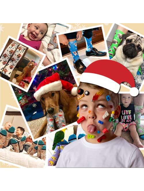 ShineSand Funny Christmas Socks,Novelty Custom Face Socks,Personalized Socks With Picture Xmas Holiday Socks Funny Gifts