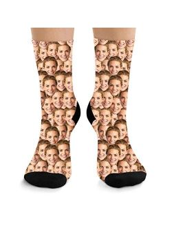 Printualist Custom Face Socks - Print Your Picture, Photo - Best Personalized Funny Crew Sock Gifts for Men Women