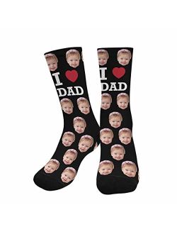 Annhomeart Personalized Photo Socks Add Pet Face on Crew Socks for Men Women Boy Girl Turn Your Dog Cat Face into Socks