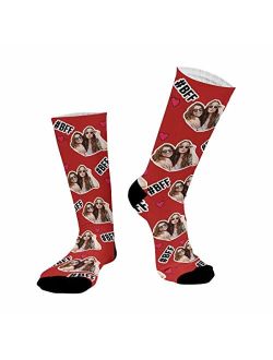 Artsadd Custom Best Friends Forever Socks with Photo Personalized Face Sox Birthday Gift