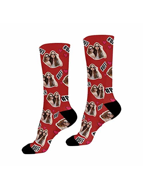 Artsadd Custom Best Friends Forever Socks with Photo Personalized Face Sox Birthday Gift