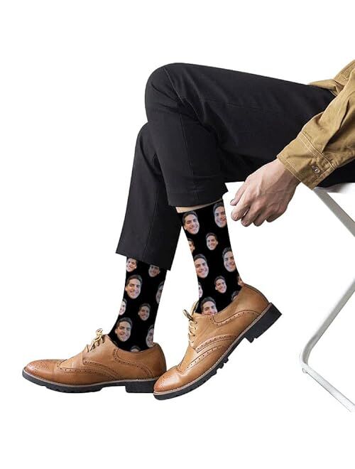 YokeDuck Novelty Custom Face Socks, Personalized Picture Printed Socks for Men, Women
