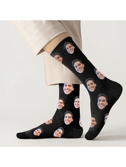 YokeDuck Novelty Custom Face Socks, Personalized Picture Printed Socks for Men, Women