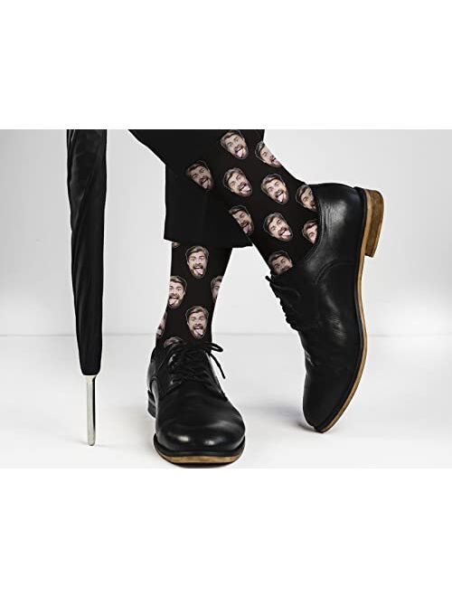 Dreamdecor Custom Funny Socks with Photo Novelty Face Crew Socks Personalized Funny Gifts for Men Women Kids