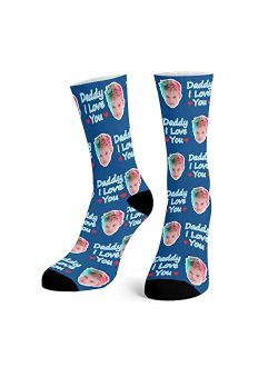Artsadd Custom Face Socks with Picture, Personalized Socks with Dog Cat Photo, Customized Unisex Funny Gifts for Men Women