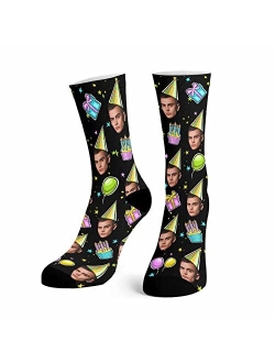 Artsadd Custom Face Socks with Picture, Personalized Socks with Dog Cat Photo, Customized Unisex Funny Gifts for Men Women