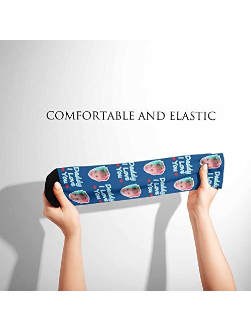 Artsadd Custom Face Socks with Picture, Personalized Socks with Dog Cat Photo, Customized Unisex Funny Gifts for Men Women