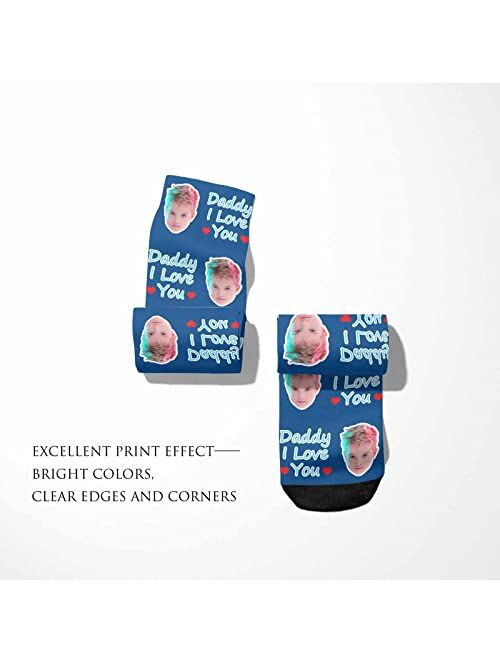 Artsadd Custom Face Socks with Picture, Personalized Socks with Dog Cat Photo, Customized Unisex Funny Gifts for Men Women