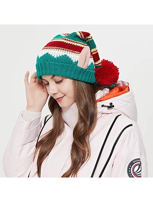 LMLALML Christmas Hats for Women, Kids and Men Elegant Knitted Warm Funny Beanie for New Year Festive Holiday Party