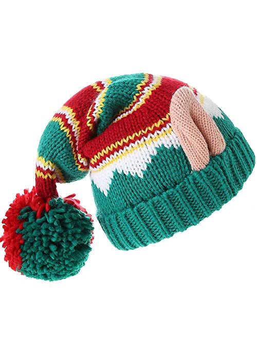 LMLALML Christmas Hats for Women, Kids and Men Elegant Knitted Warm Funny Beanie for New Year Festive Holiday Party