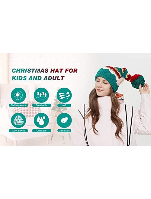 LMLALML Christmas Hats for Women, Kids and Men Elegant Knitted Warm Funny Beanie for New Year Festive Holiday Party