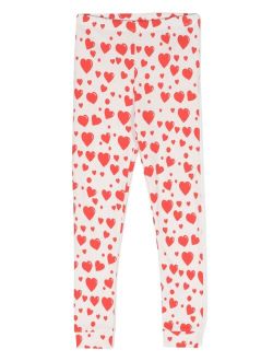 heart-print organic cotton leggings