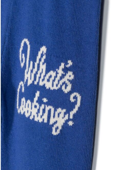 Mini Rodini lettering-intarsia knitted trousers