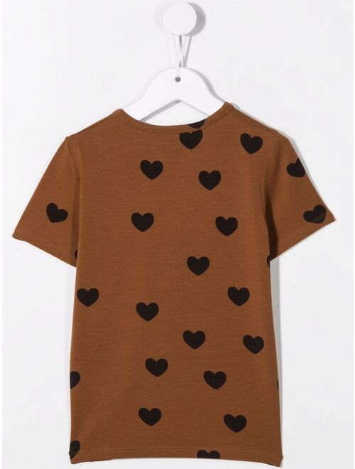 Mini Rodini heart-print lyocell T-shirt