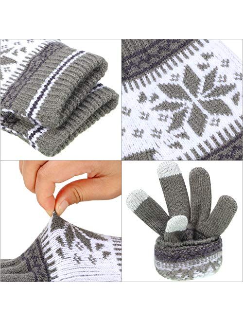 Tatuo 3 Pairs Texting Touchscreen Gloves Stretch Knitted Mechanic Winter Warm Gloves