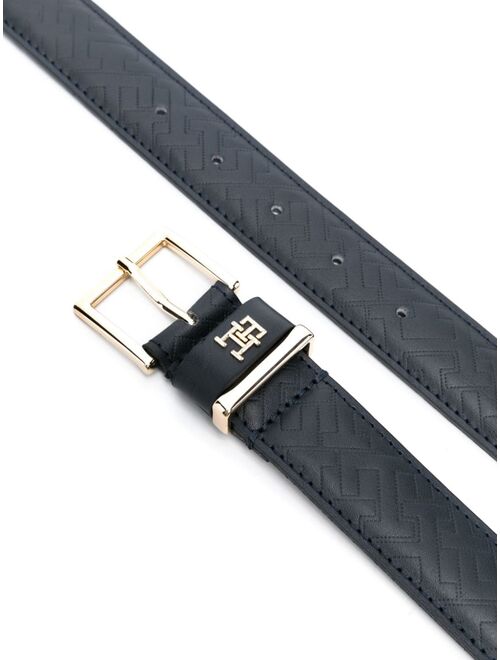 Tommy Hilfiger monogram-pattern leather belt