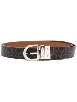 engraved-logo buckle belt