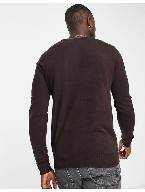 French Connection soft touch crew neck sweater in burgundy