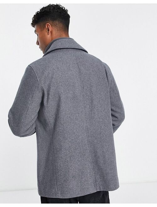 French Connection double breasted peacoat with inner in light gray