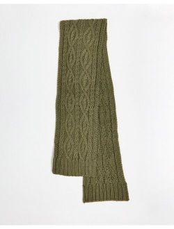 cable scarf in khaki