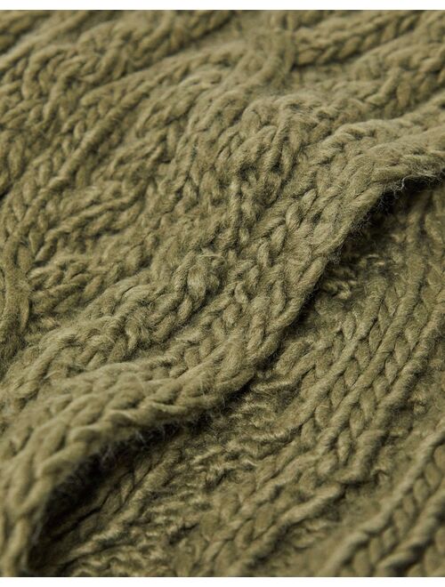 French Connection cable scarf in khaki